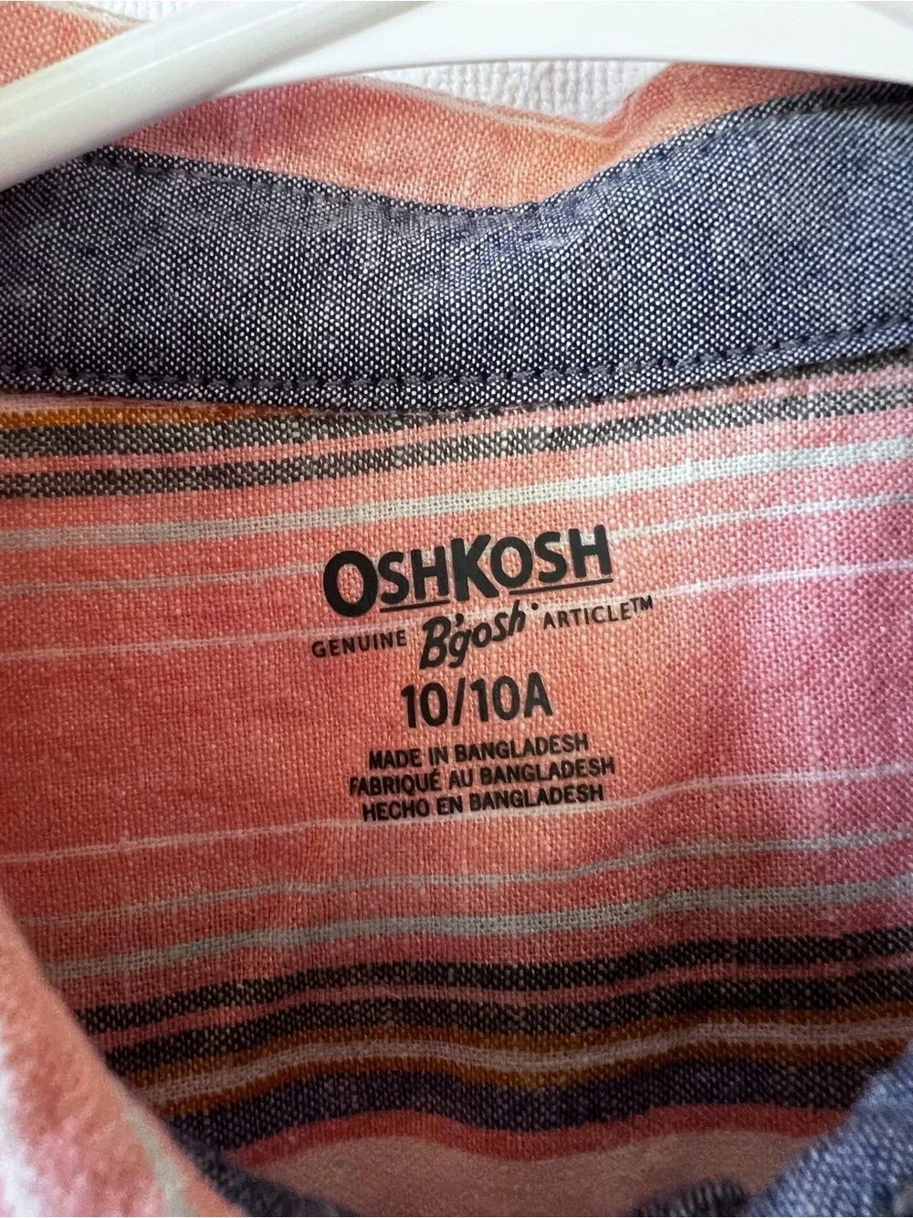 OshKosh B'gosh Short-Sleeve Button-Down Shirt in Rust and Stripe